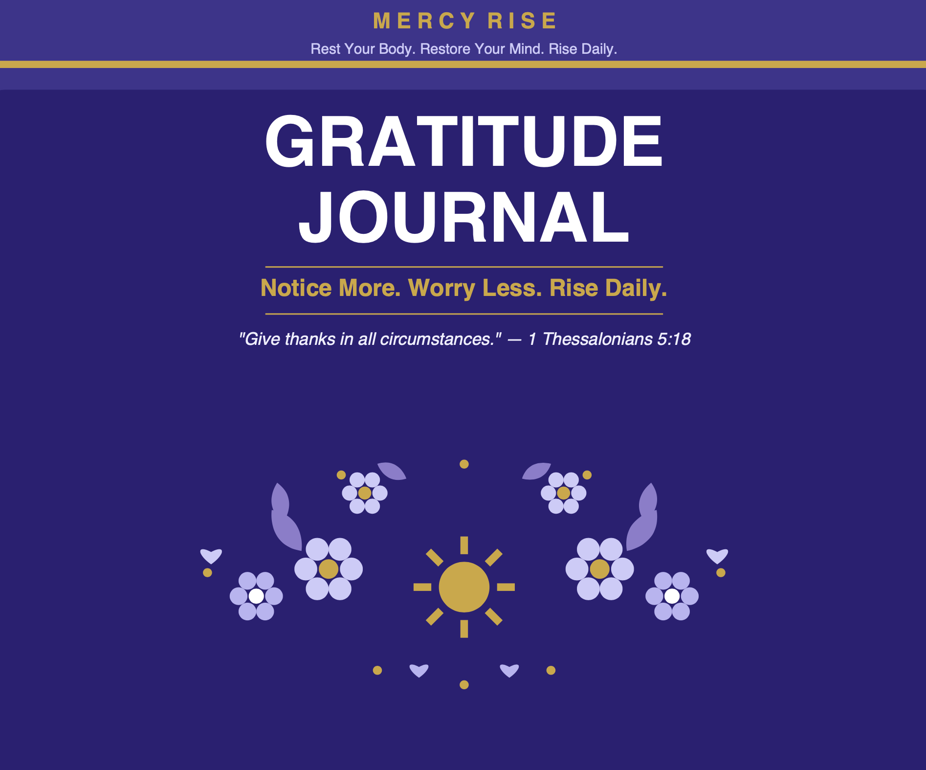 Mercy Rise Gratitude Journal — Digital Download