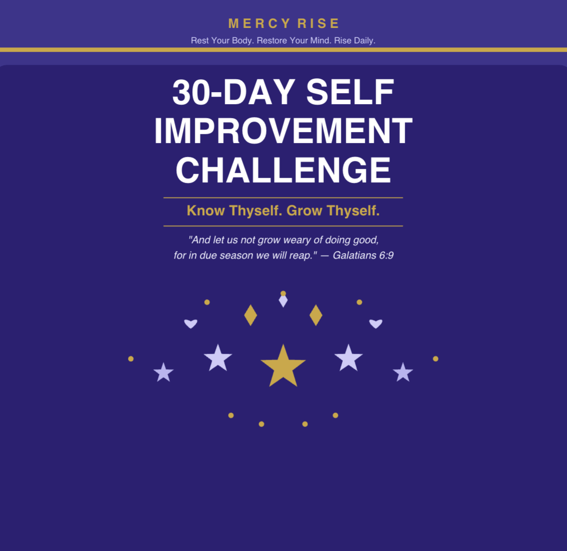 Mercy Rise 30-Day Self Improvement Challenge — Digital Download