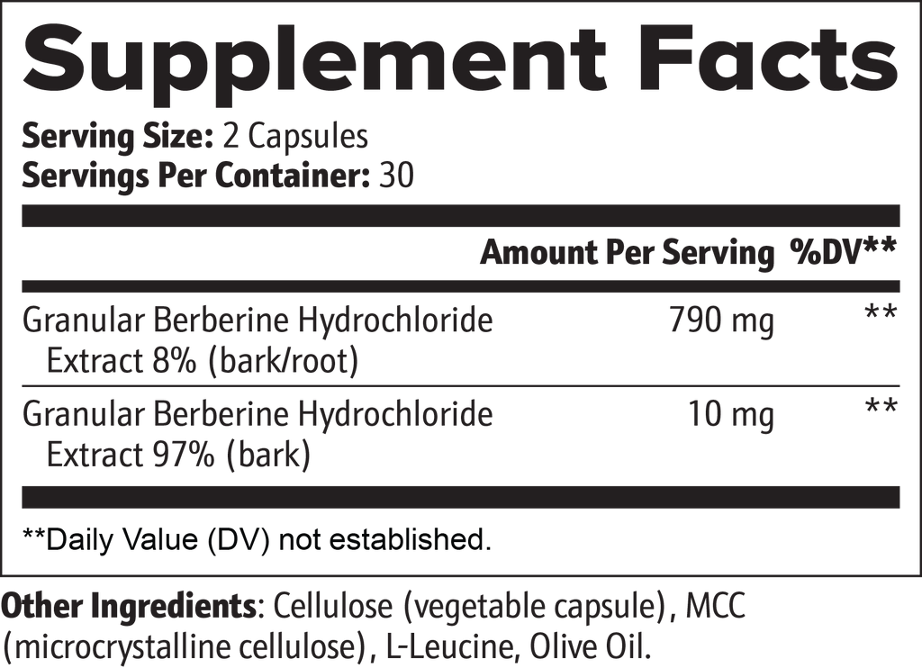 Berberine HCL 500mg - Herbal Supplement